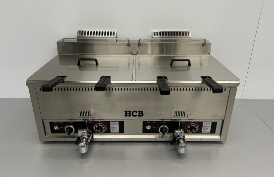 HCB Hochleistungs Gas Fritteuse Doppelt mit 4 K&ouml;rben  Tischmodel