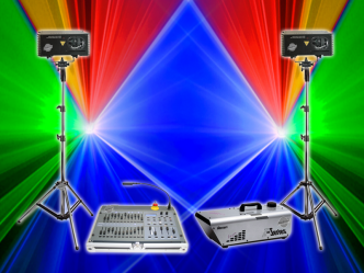 2x Laser 800 RGB inkl. Stativ und Hazer