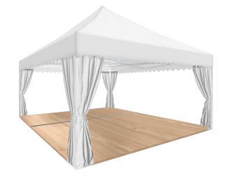 Faltzelt 5 x 5 m mit Vorhängen