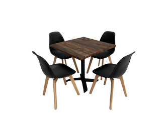Industrial Bistrotischset 4P. Keeve schwarz