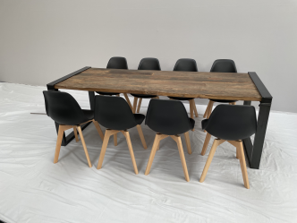 Industrial Dinnertableset 8P. 2,20 m schwarz