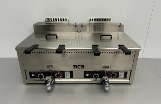 HCB Hochleistungs Gas Fritteuse Doppelt mit 4 K&ouml;rben  Tischmodel