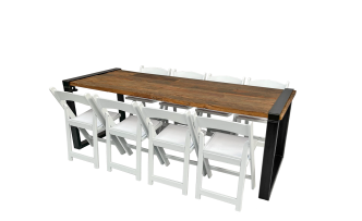 Industrial Dinnertableset 8P. 2,20 m Wedding