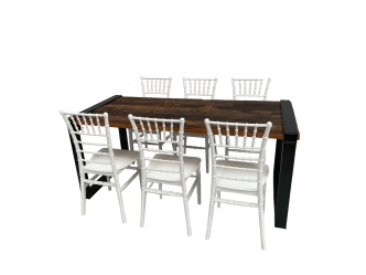 Industrial Dinnertableset 6P. 1,80 m Chiavari