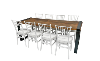 Industrial Dinnertableset 8P. 2,20 m Chiavari
