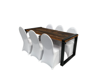 Industrial Dinnertableset 6P. 1,80 m Bankett / Husse