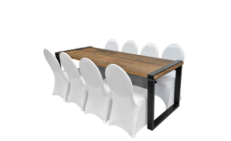 Industrial Dinnertableset 8P. 2,20 m Bankett / Husse