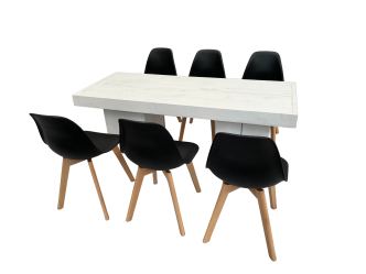 Keeve schwarz Dinnertable Wood 8P.