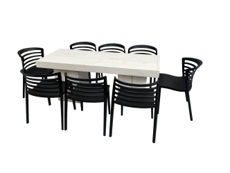 Riviéra Tischset schwarz 8P.