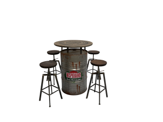 Desperadosset Industrial Barhocker