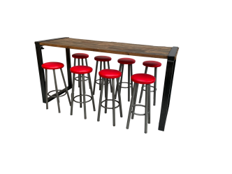 Industrial Hightableset 8P. 2,2 m rot