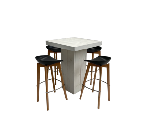 Woodlounge Stehtischset Keeve schwarz flach 4P.